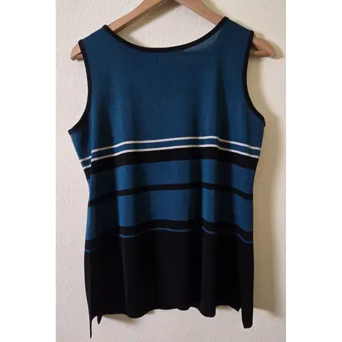 Misook Exclusively Teal Blue Sleeveless Shell Sweater Petite Large