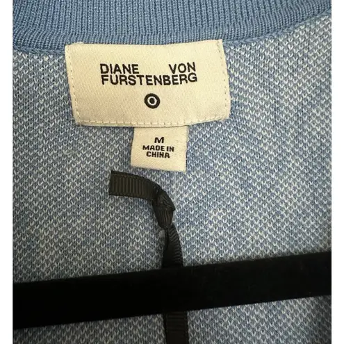 Diane Von Furstenberg NWT  x Target Blue Sea Twig Knit Sleeveless Wrap Dress M