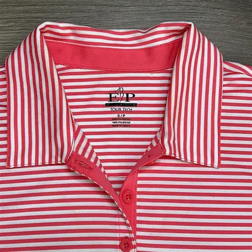 EP Pro Tour Tech Striped Golf Tennis Polos Tank Tops Pink Green Size Small