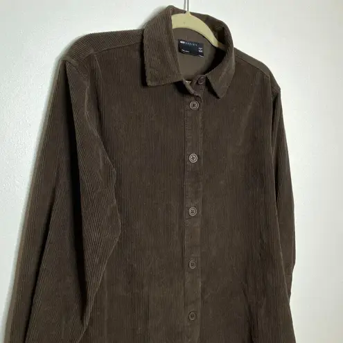 VTG Style Asos Corduroy Cotton Front Button Clueless Layer Shacket 4 (no belt) Brown
