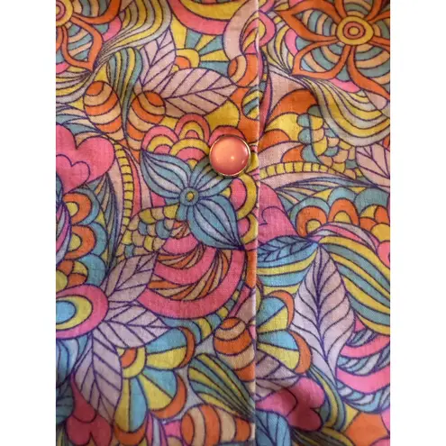 Elegant Emily Lounge Dress Womens 1X Multicolor Floral Paisley Satin Trim V Neck Size undefined