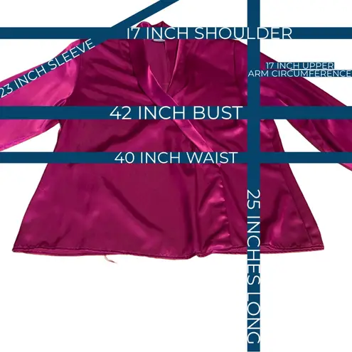 VINTAGE 1990'S JG HOOK SATIN BERRY PINK WRAP BLOUSE (14P)