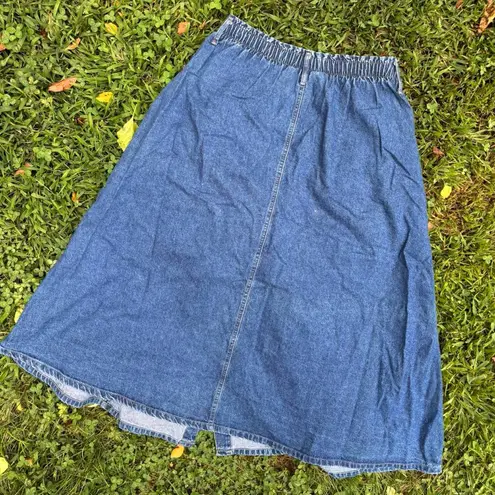 Classic Elements Vintage denim skirt button down full length Woman’s 14