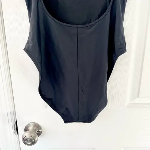 La Blanca  Classic Square Neck Black Bathing Swimsuit Low Back Skinny Strap 14