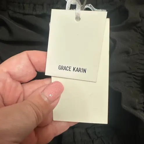 Grace Karin New Women's Cropped Paper Bag Waist Pants with Pockets, Size XXL