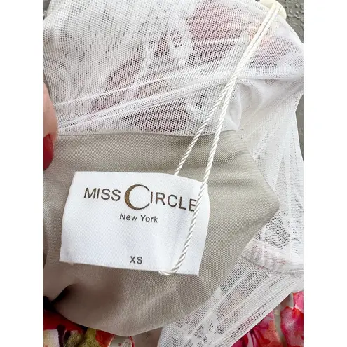 NWT Miss Circle Zarina Lace Floral Corset Satin Gown Maxi Dress Red Women's XS