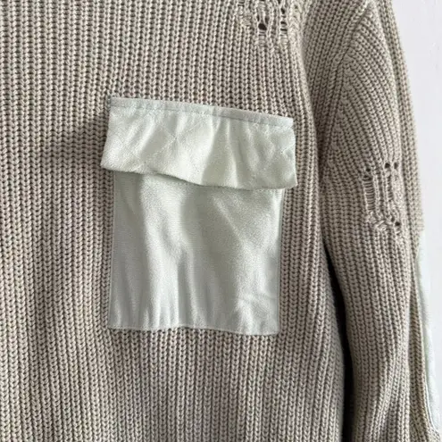 SER.O.YA | Sage Green Devin Distressed Sweater Dress Mini Chest Flap Pocket | XS