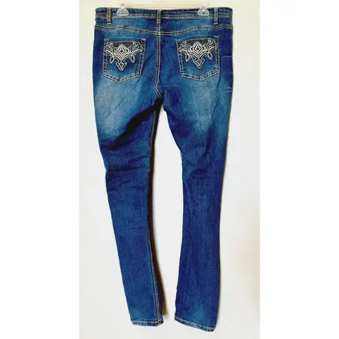 Y2K 2000s Revolt Low Waisted Denim Jeans Sz 12 Blue Faded Pants
