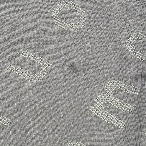 Lululemon Rest Less Pullover Logo Letter Black Graphite Grey Seamless Top Size 8