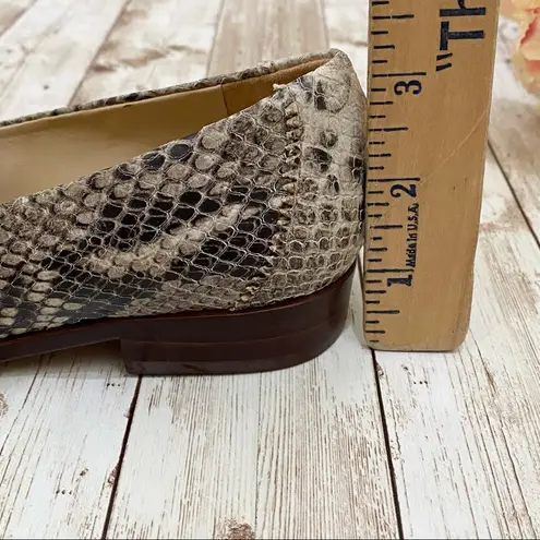 Schutz Snakeskin Gold Horsebit Loafers 36