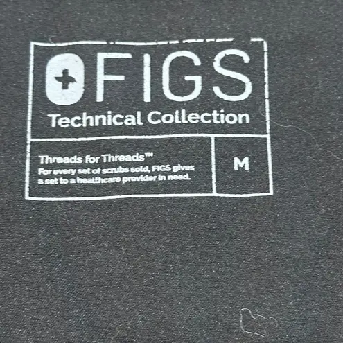 FIGS Women's  Casma 3 Pocket Black Scrub Top‎ Medium Medical Healthcare Hospital