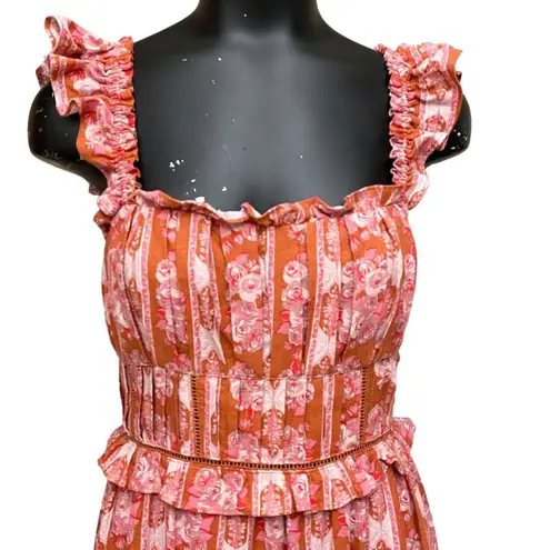 House of Harlow NEW Helena Maxi Dress in Terracotta Pink Floral Size Small