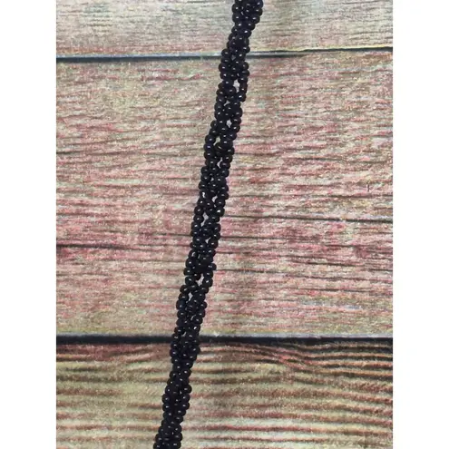 La Regale Vintage Evening Bag Black Rhinestone Beaded Clutch Purse Prom Formal