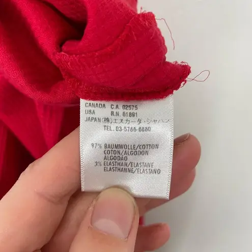 Escada Woman's Sz 38/ US 8 Red Straight Leg Mid Rise Textured Career Pants