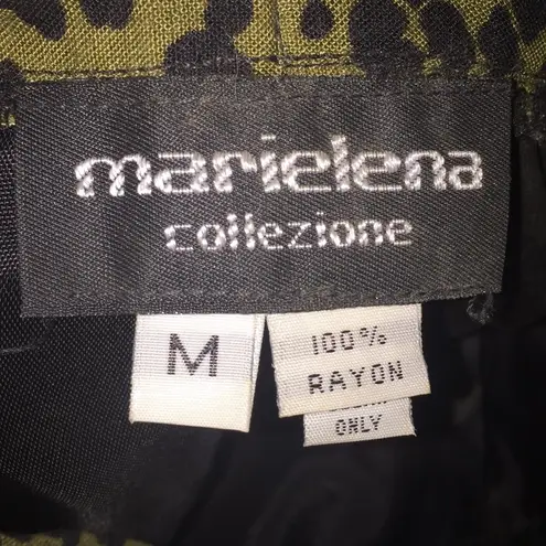 Black & Brown Leopard Print Marielena Collezione Pencil Skirt Size Medium