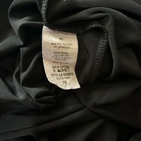 IC by Connie K Pants Womens 3X Black Solid Stretch Art To Wear Lagenlook Bottom