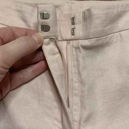 Donna Karan Light Pink Linen Blend Crop Pants Capri Women’s Sz 0