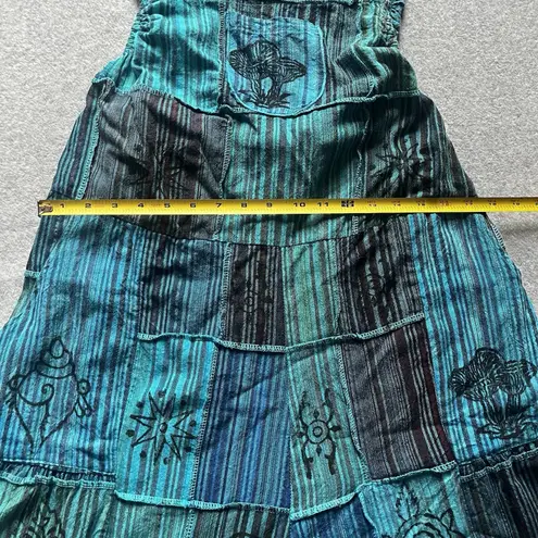 NWT Ananta Romper Woman's L/XL Patchwork Teal Blue Black Pockets Boho Hippie Size undefined