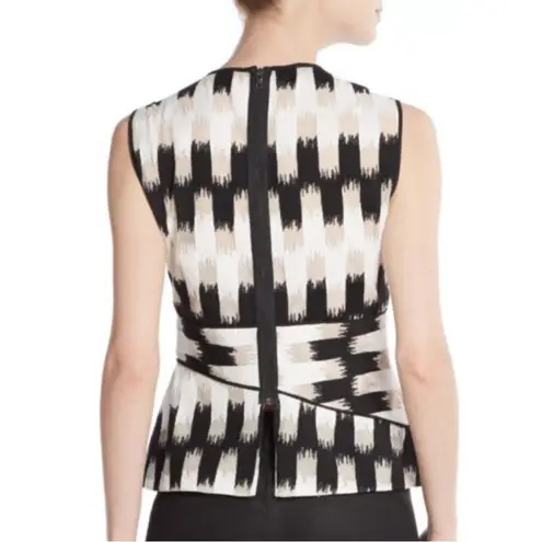 BCBGMAXAZRIA  Jolyne Asymmetrical Printed Peplum Top