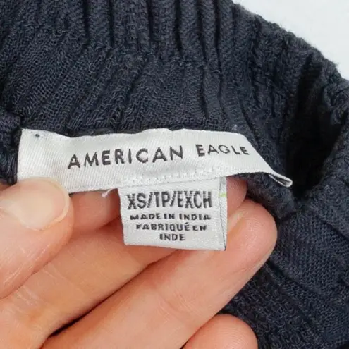 American Eagle Womens Tiered Open Back Romper Size XS Gray Sleeveless Coquette