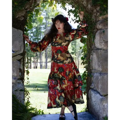 NWT Samantha Pleet Rosemary Maxi in Unicorn Midnight Tapestry Print Dress 10