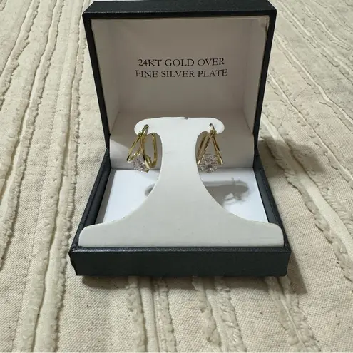 Amazon NEW 24kt Plated Fine Silver Basket Hoop Earrings