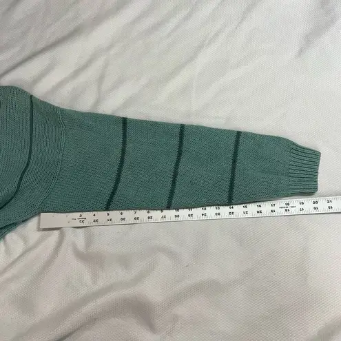 Vintage Turquoise Pink Floral V Neck Cardigan Size M