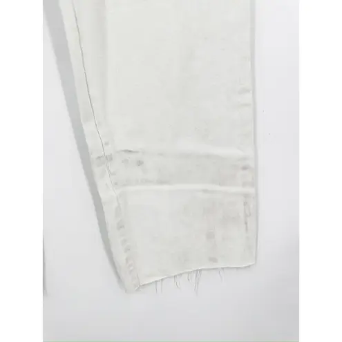 RE/DONE Wide Leg High Rise Raw Hem Bleach Light Wash Crop Jeans Size 29 NWD