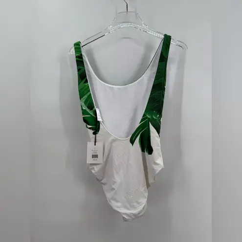 ONIA , Women’s Kelly One Piece‎ Swimsuit, White/Green, Size large