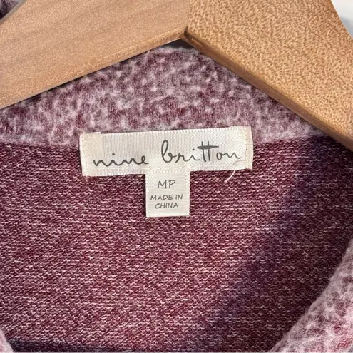 Nine Britton Hana Quarter Zip Fleece Exterior Pullover Sweater Maroon Size M - Image 6