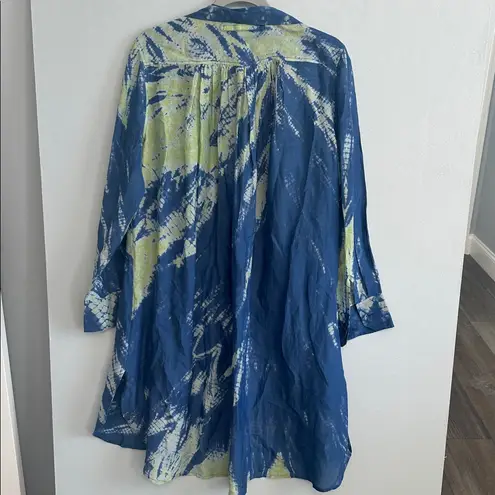 Roberta Roller Rabbit Blue & Lime Tie-Dye Tunic Dress