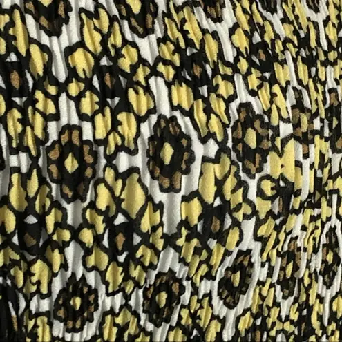 Sharagano Retro Crinkle Babydoll Blouse Brown Tan Textured Size Large