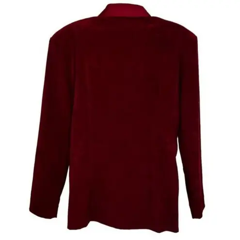 LORI WEIDNER Evening Vintage Dark Wine Satin/Goldtone Hardware Trim Jacket Sz 14 Red