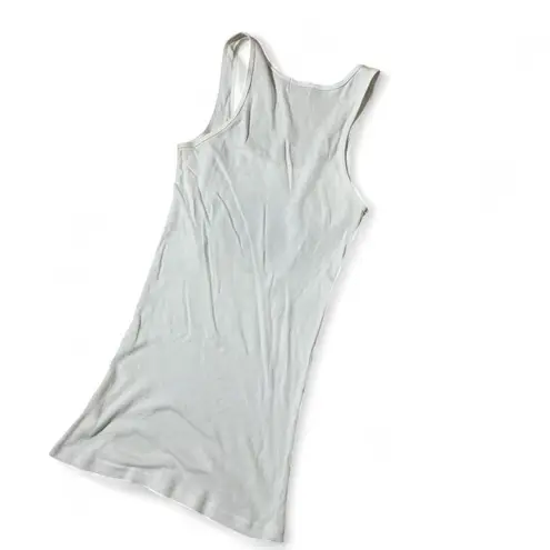 Y2K Yvette Mandell White Ribbed Tank Top Crown Rhinestone Leopard Print Size L Size L