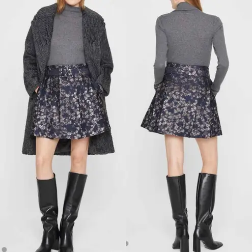 Club Monaco Brocade Mini Skirt Size US 12 Blue Multi