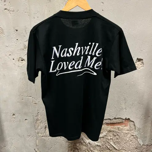 Vintage 90s I Loved Nashville Loved Me Double Sided Travel Tourist Tee Glitter M Black Size M