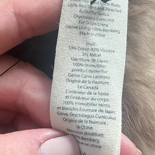 L'Agence L’AGENCE Fur lined parka coat size small