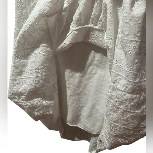 Valentina Naldi Eyelet Peplum drop waist white dress