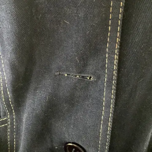 Vintage 70s Bullock's Wilshire Denim Rabbit Fur Belted Penny Lane Coat Size undefined