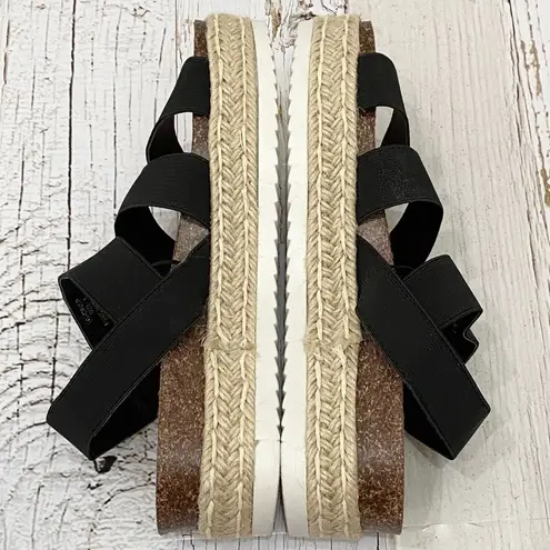 Madden Girl  Black Espadrille Platform Sandals 8