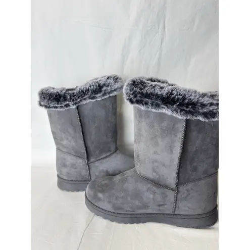 Women’s Winter Snow Boots Gray, Size 9 / EU 40, Faux Fur Lined Gray