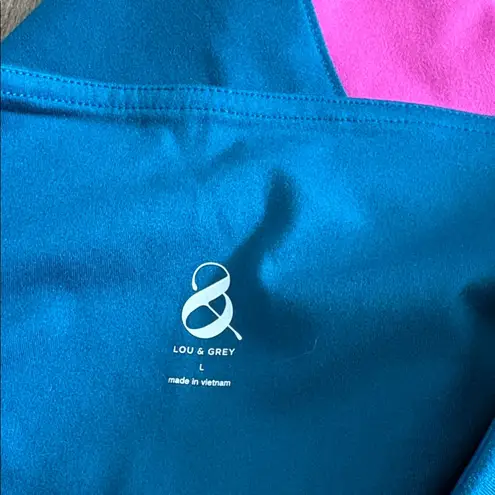 Lou & grey  Colorblock Softsculpt Active Legging Top Set Pink Blue Size M/L thumbnail 7