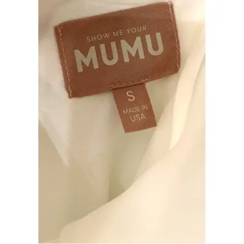 Show Me Your Mumu  Jasmine Halter Midi Dress Ivory Luxe Satin S