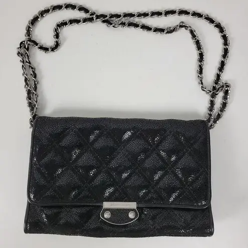 Judith Ripka Women's Clutch Black Stingray Quilted Leather Convertible Chain