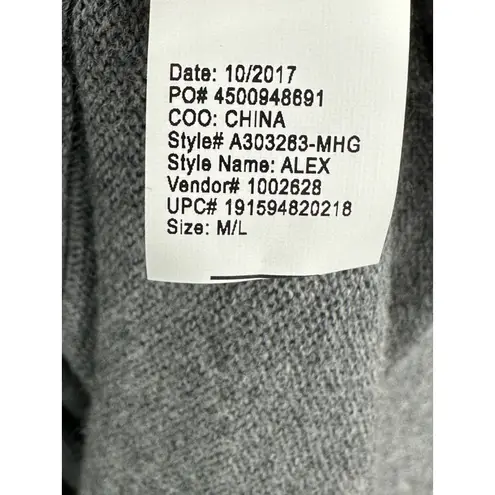 Martha Stewart Womens Long Tunic Sweater M/L Gray Oversized Slouchy Lagenlook Size M