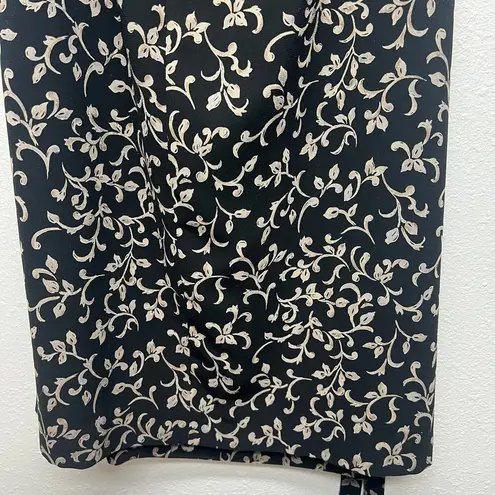 Vintage Jones New York Floral Maxi Skirt 10 Petite Y2K Black Fairy Grunge Retro Size 10P
