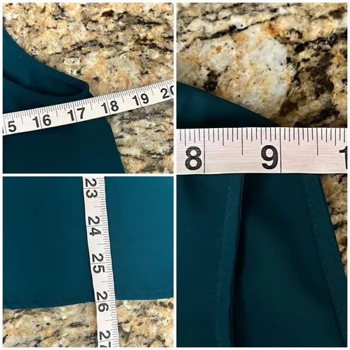 Violet+Claire Green Beaded Neckline Crepe Blouse Womens Career Modest Mature S