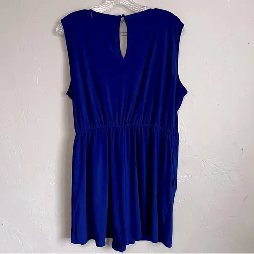 Emma & Michele Emma & Michelle Petite Royal Blue Faux Wrap Romper