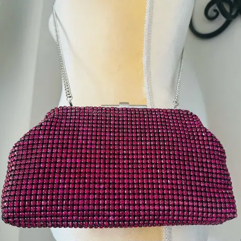 Reiss  ADALINE EMBELLISHED SPARKLE CLUTCH BAG, Evening Party Bags, Purple, NWT