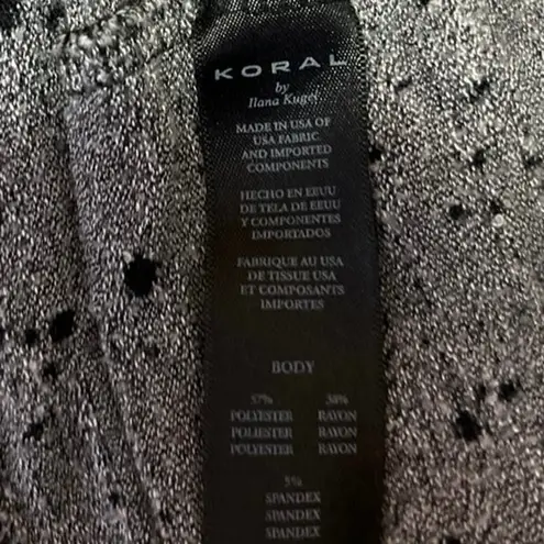 Koral Gray Sleeveless Eyelet Distressed Crossback Cami Camisole Tank Top Size S